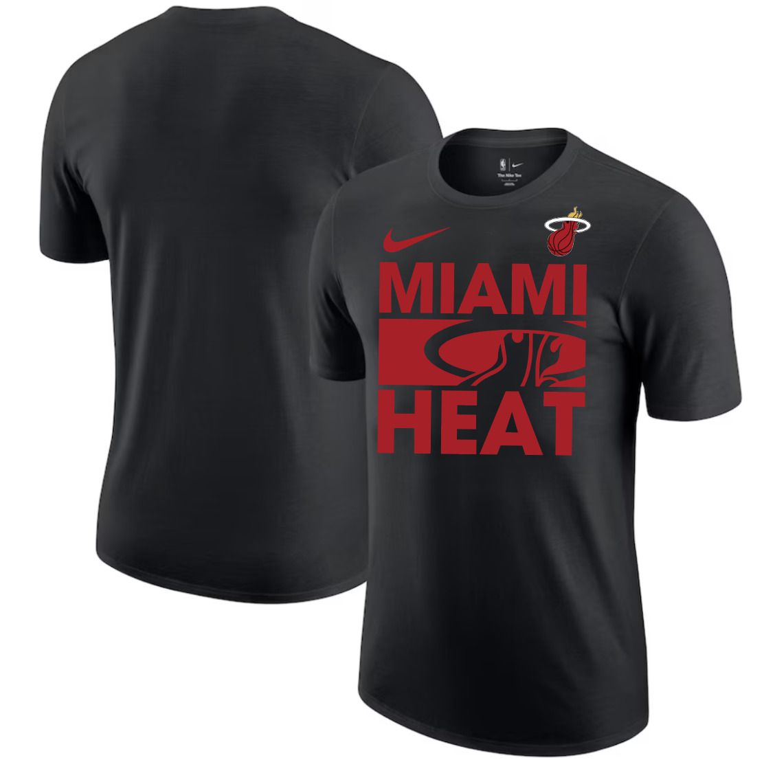 Men 2025 NBA Miami Heat Black Nike T shirts style 1